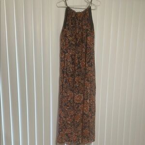 Xhilaration Floral Maxi Dress - Black and Orange